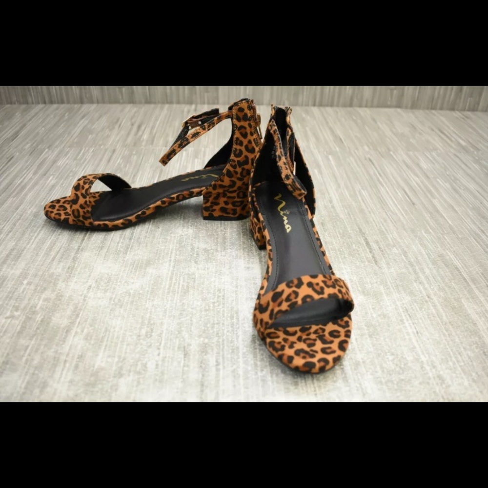 Women’s heel leopard cheetah print sandals